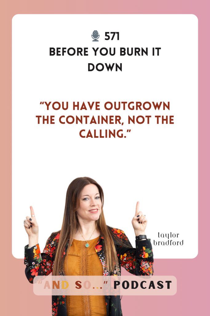 Before You Burn It Down - And So Podcast Episode 571